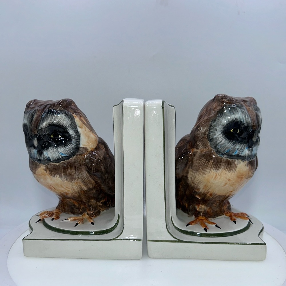 Nora Fenton Majolica Owl Bookends